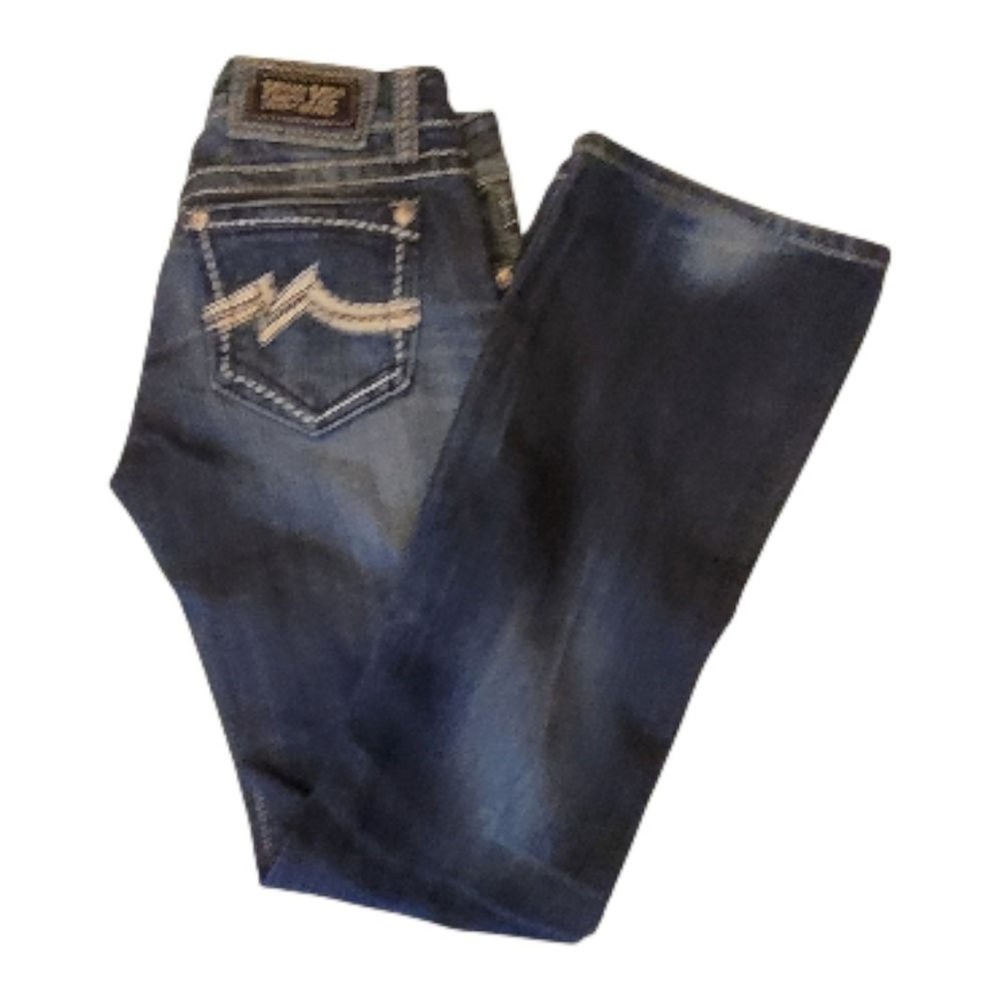 Miss Me low rise bootcut jeans 28 6 Y2K embroidered pocket western boho McBling - Picture 4 of 9
